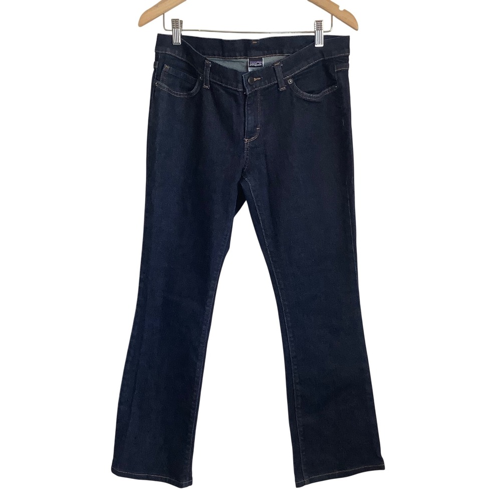 Patagonia‎ Womens Organic Cotton Dark Wash Denim Jeans Size 30 Indigo Bootcut